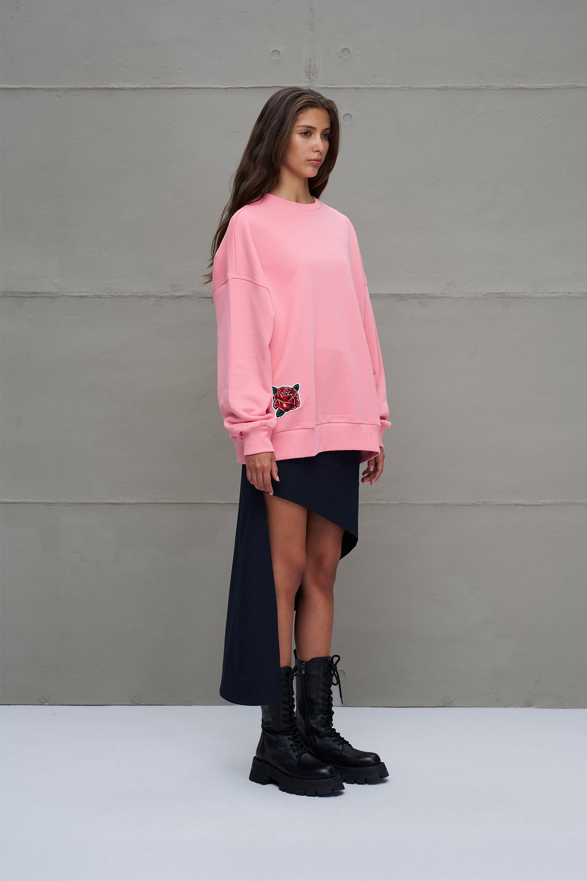 Pink Slogan Printed Oversized Sweatshirt 18218