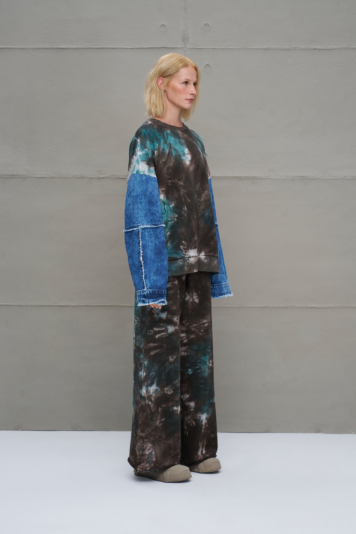 Brown Green Tie-dye Oversized Trousers 18222