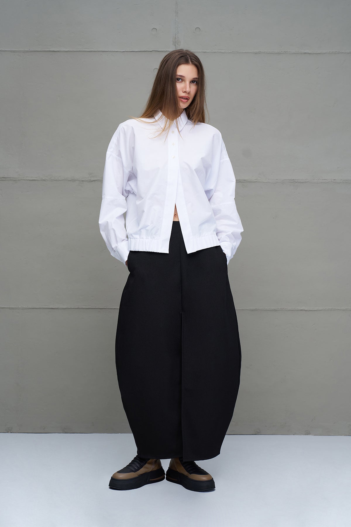 White Slogan Long Sleeve Shirt 18231