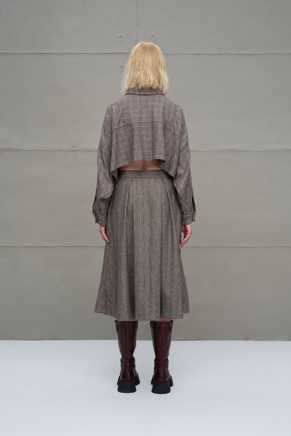 Mink Pleated Midi A-line Skirt 18254