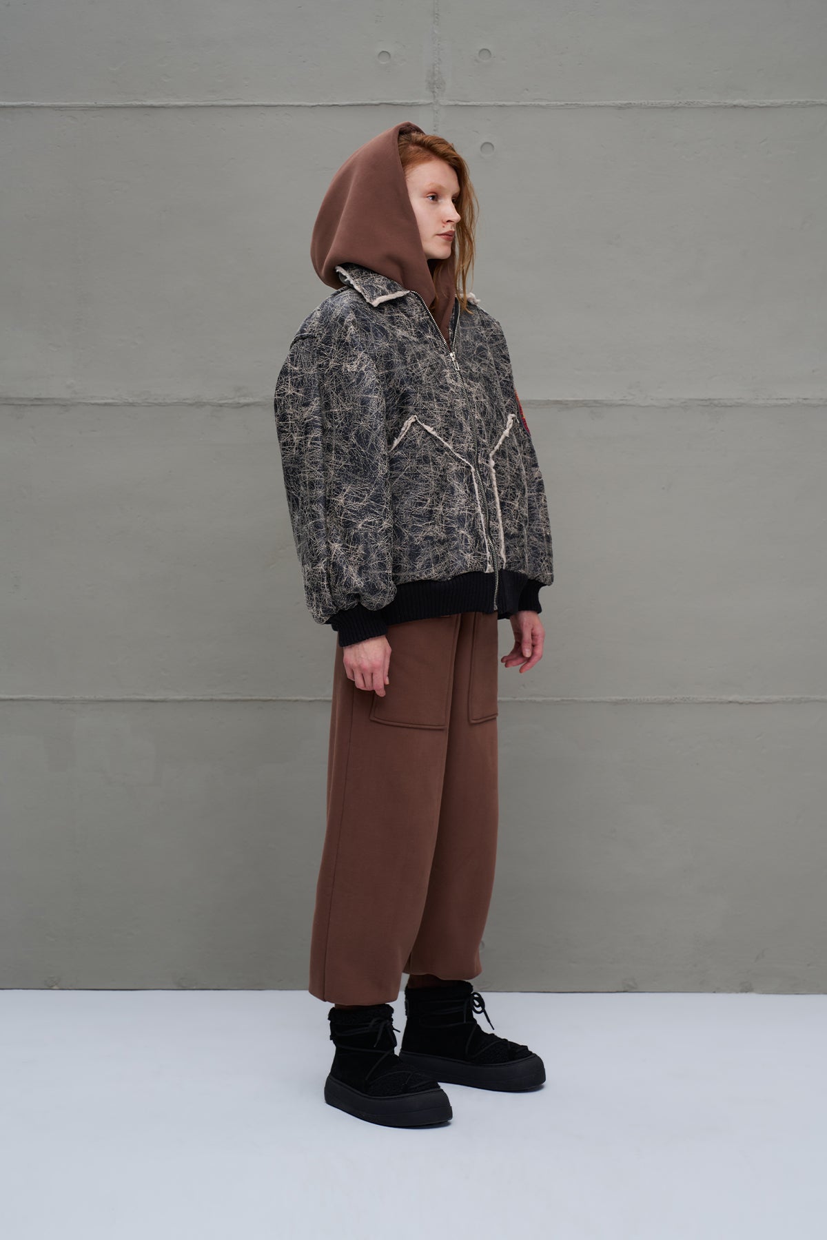 Black Oversize Pilot Jacket 18258