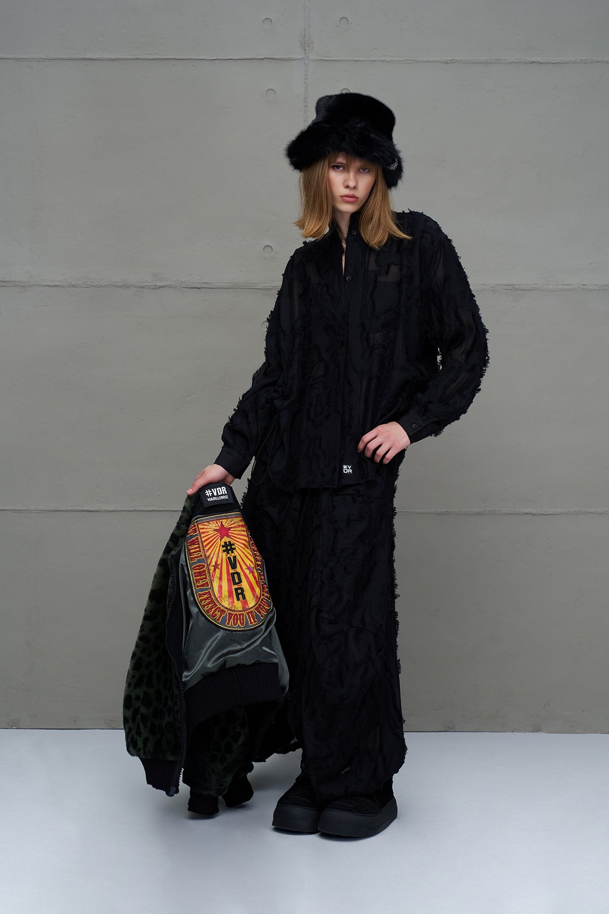 Green Black Leopard Print Oversize Pilot Jacket 18260