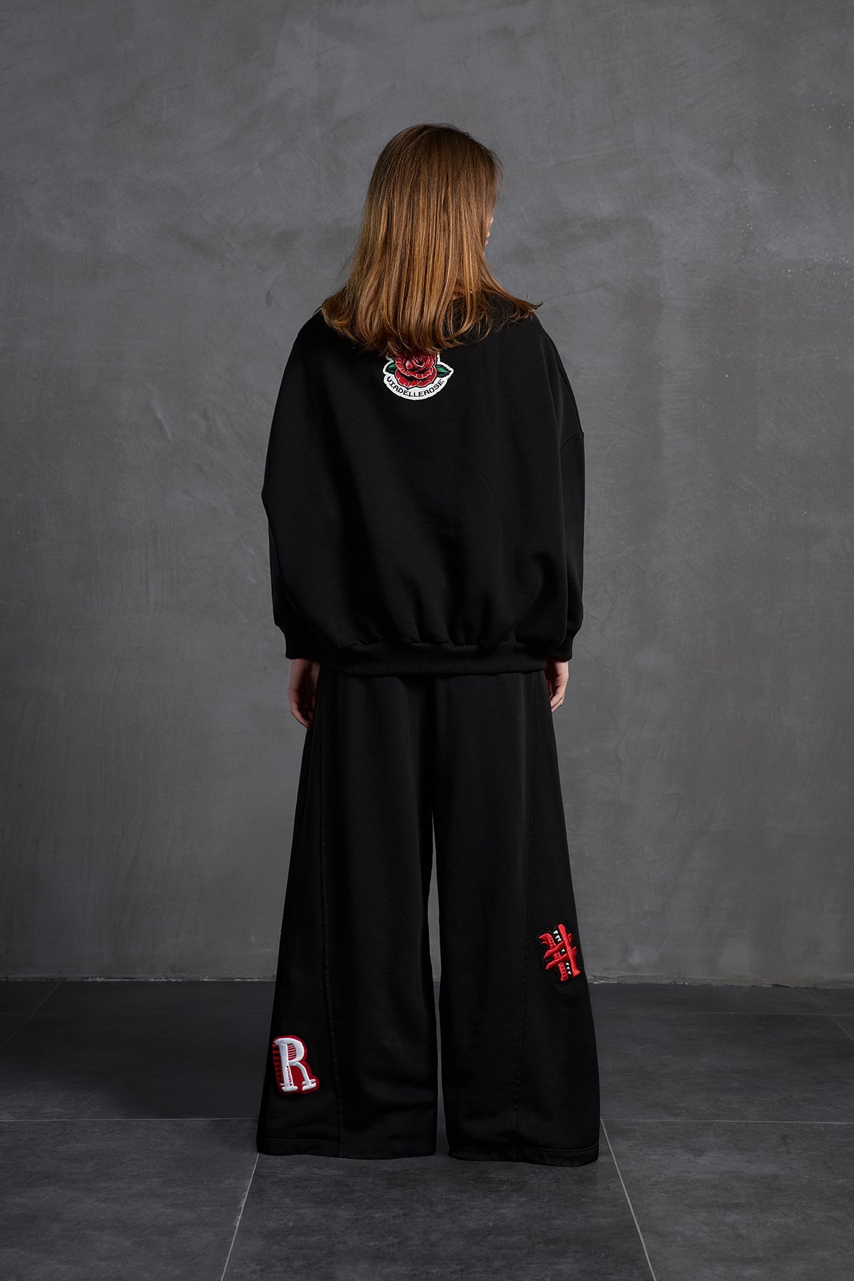 Black Slogan Oversize Sweatshirt 18262