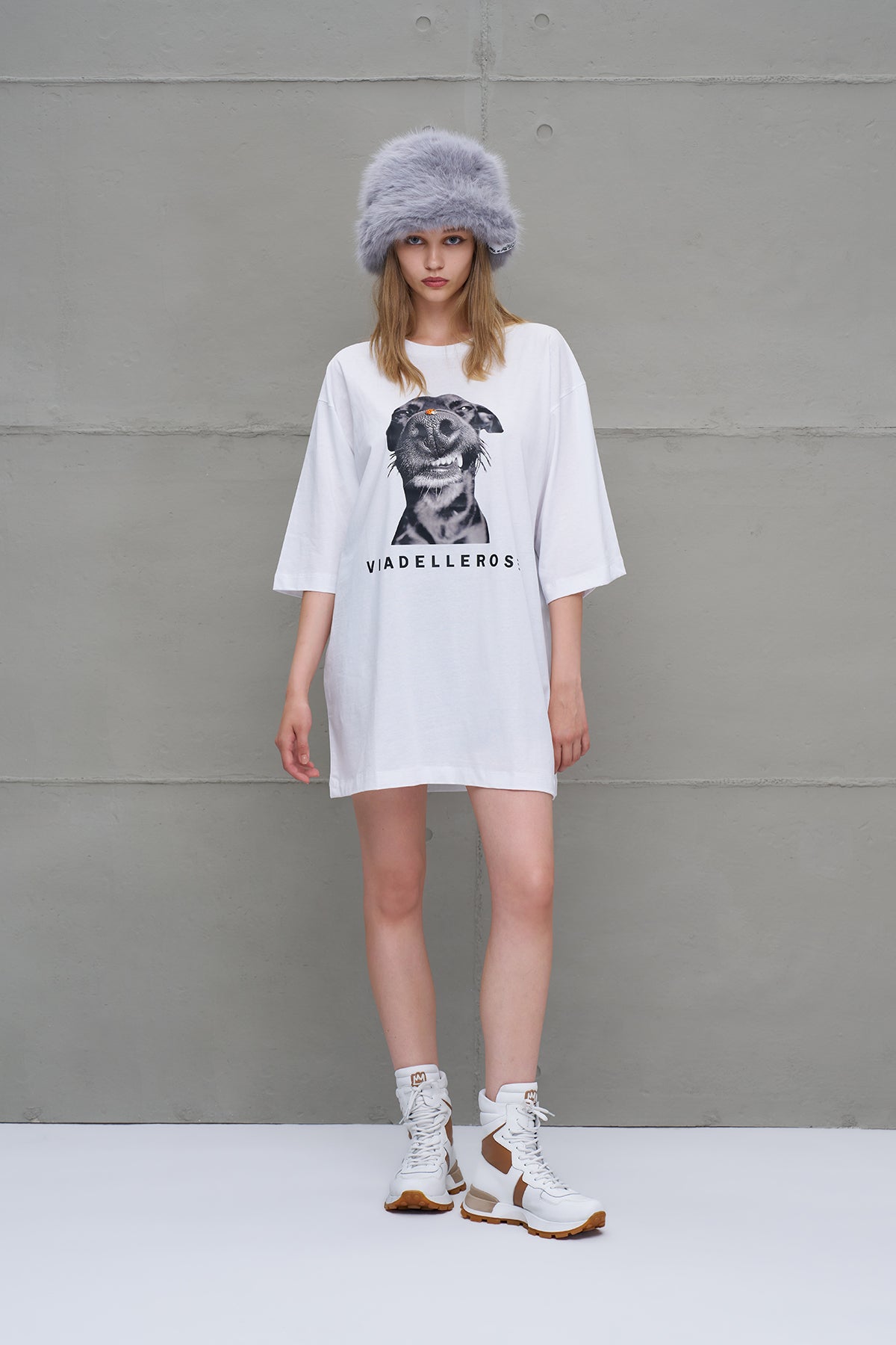 White Printed Oversize T-shirt 18263