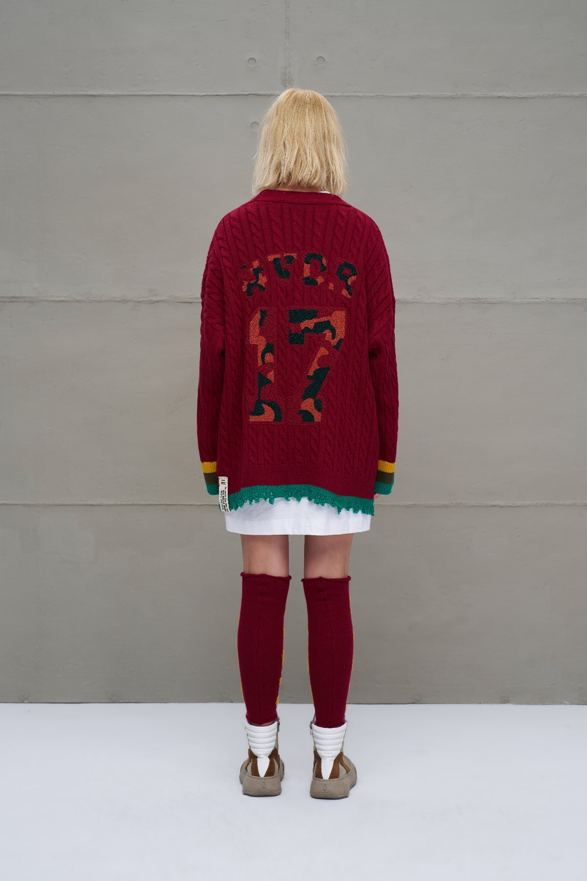 Burgundy Mustard Logo Detailed Leggings 18287