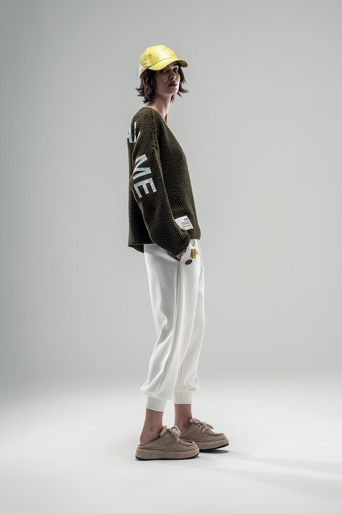 Khaki Melange Knit Sweater 20040