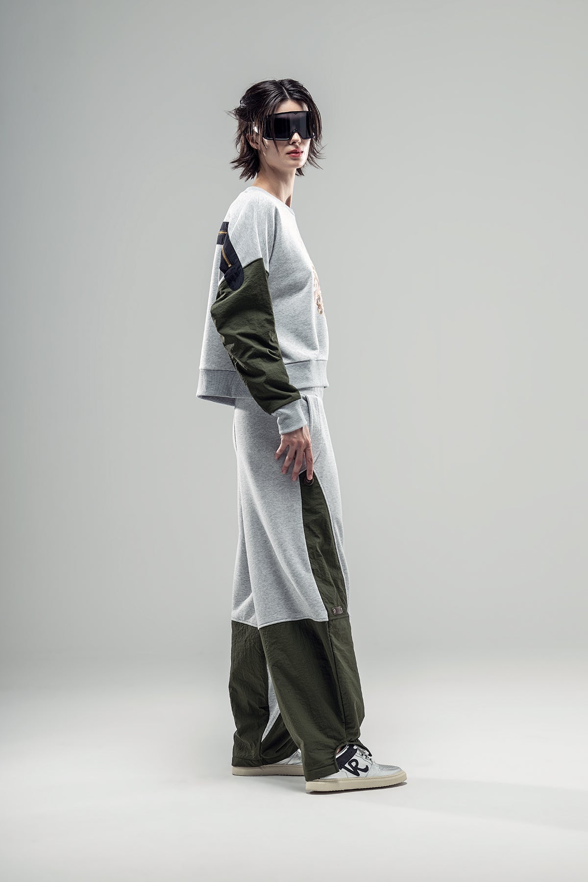 Ice Melange Khaki Trousers 20124
