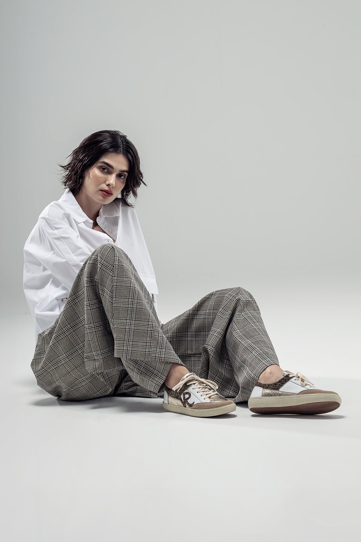 Beige Black Trousers 20186