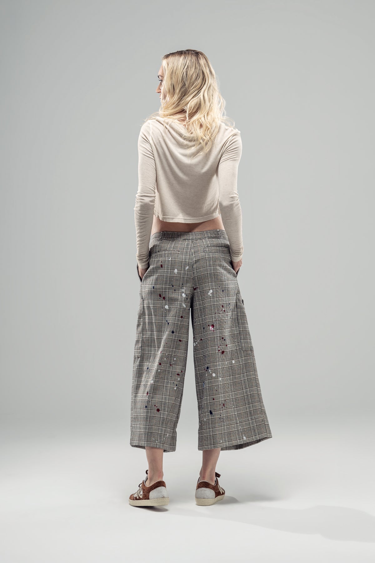 Beige Black Trousers 20250
