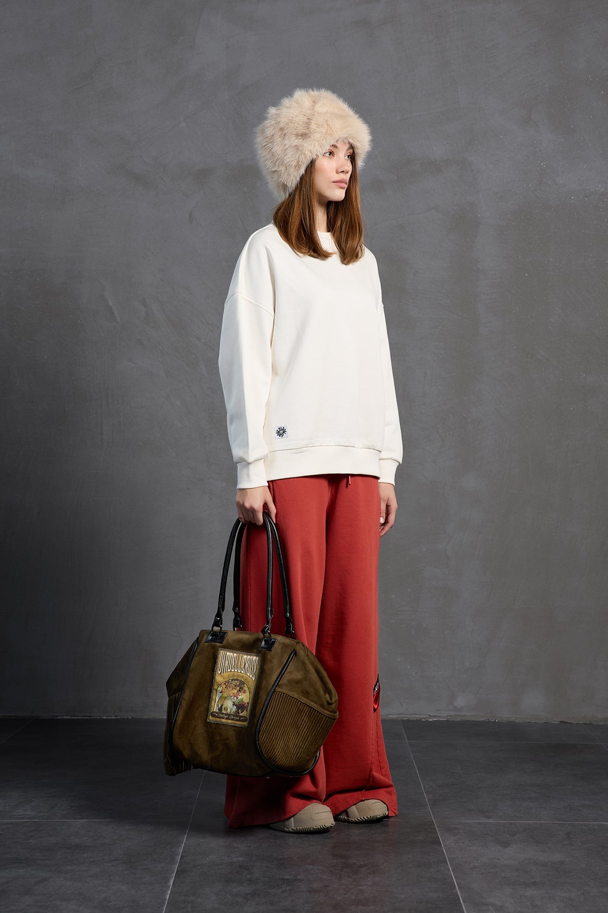 Brown Fringed Faux Suede Shoulder Bag Willer