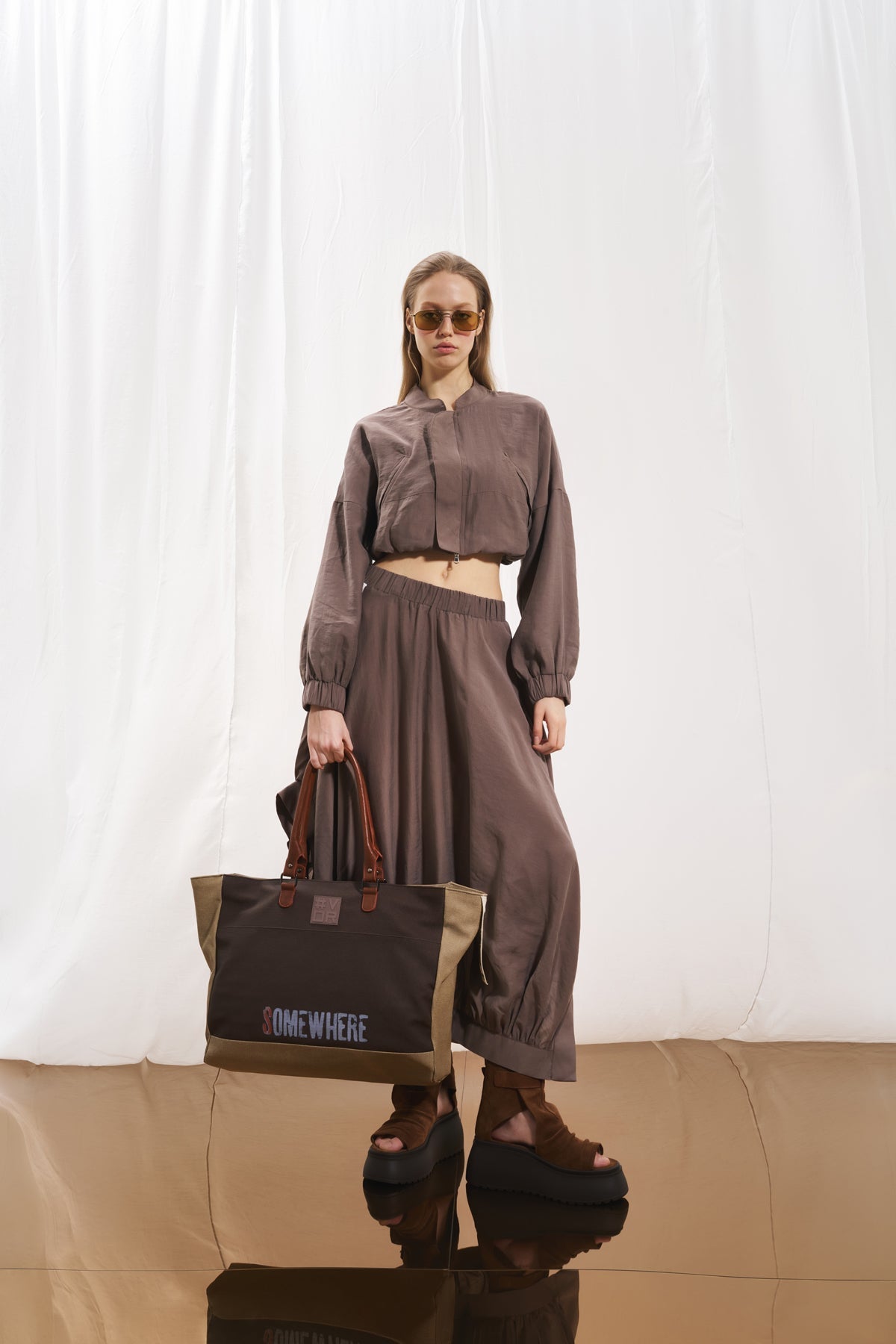 Brown Canvas Shopper Bag Winy