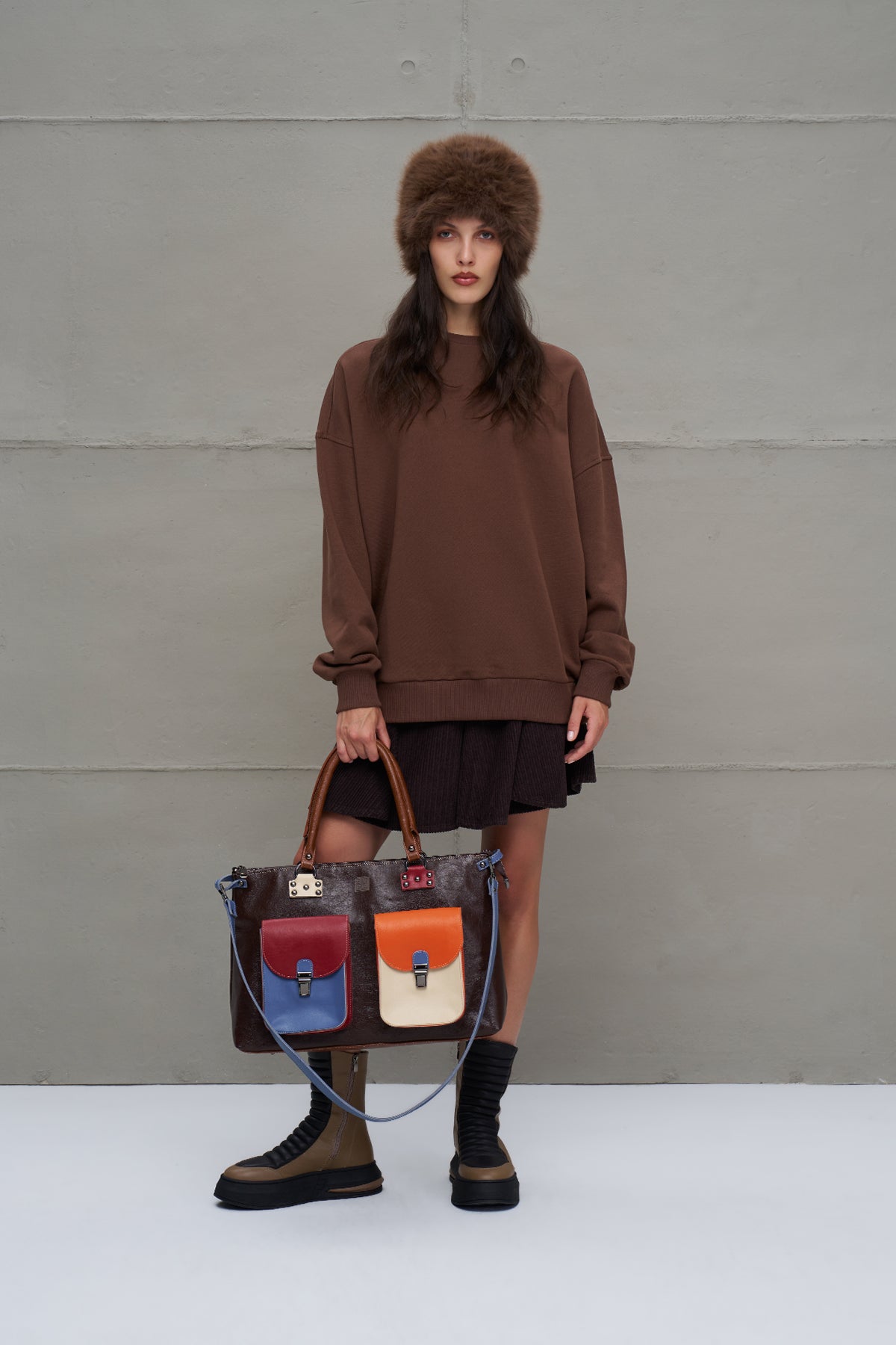 Multicolor Faux Leather Bag Woodstock