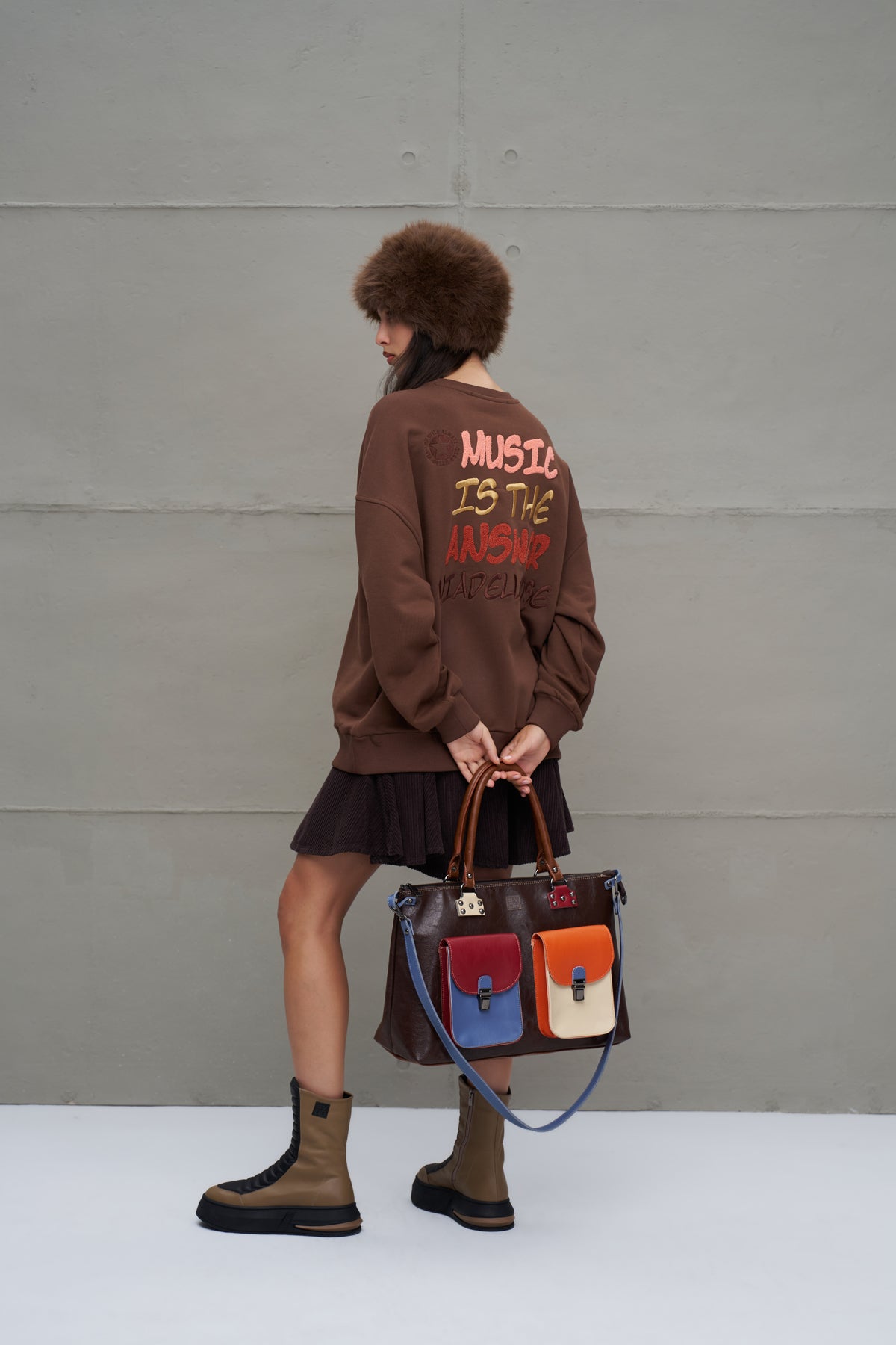 Multicolor Faux Leather Bag Woodstock
