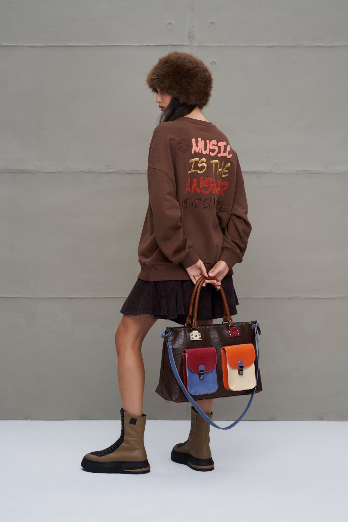 Multicolor Faux Leather Bag Woodstock