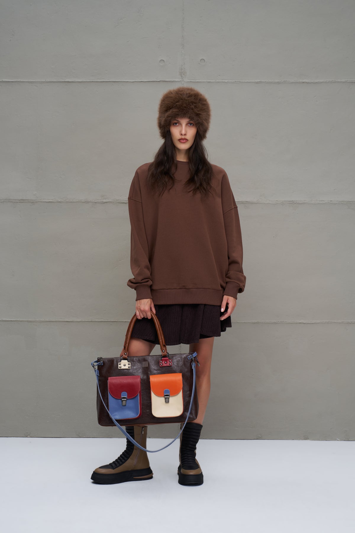 Multicolor Faux Leather Bag Woodstock