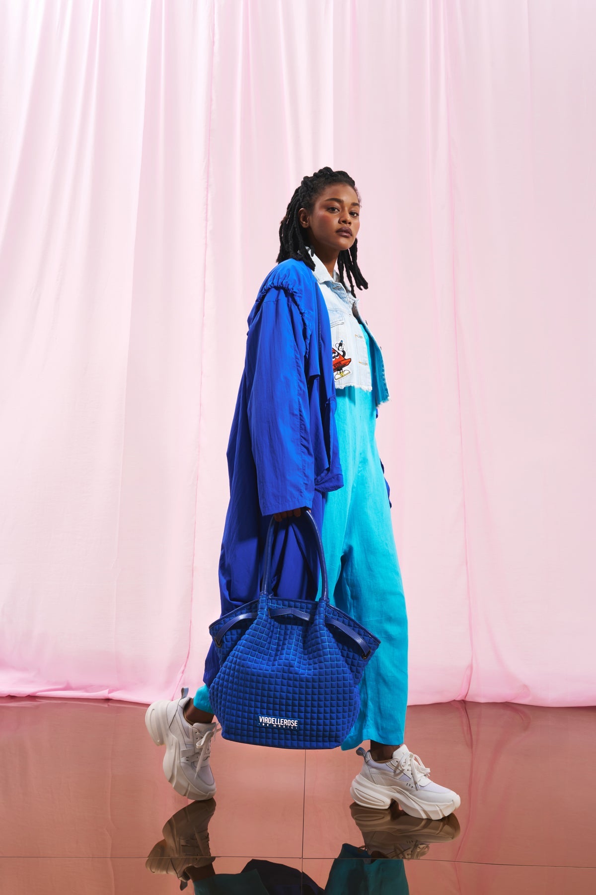 Royal Blue Quilt Scuba Shoulder Bag Yunk1