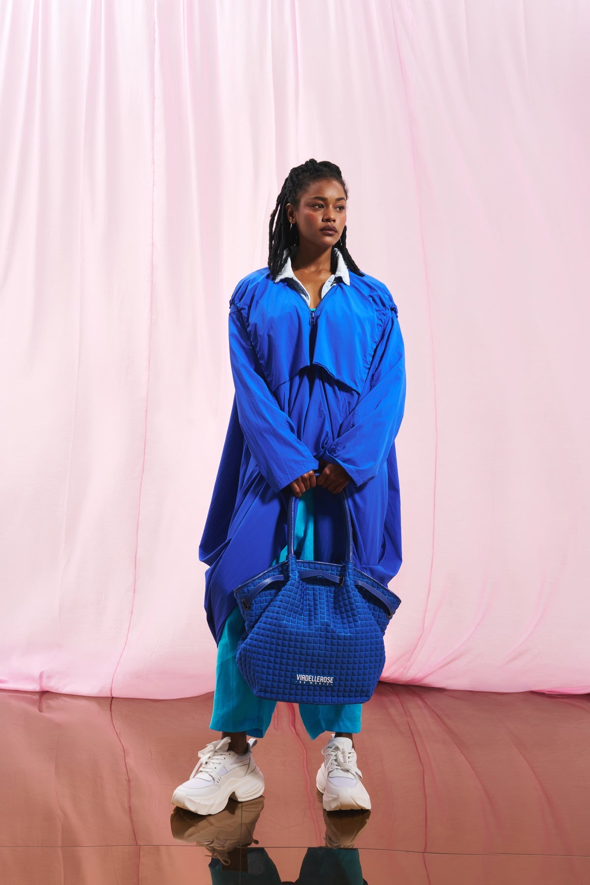 Royal Blue Quilt Scuba Shoulder Bag Yunk1