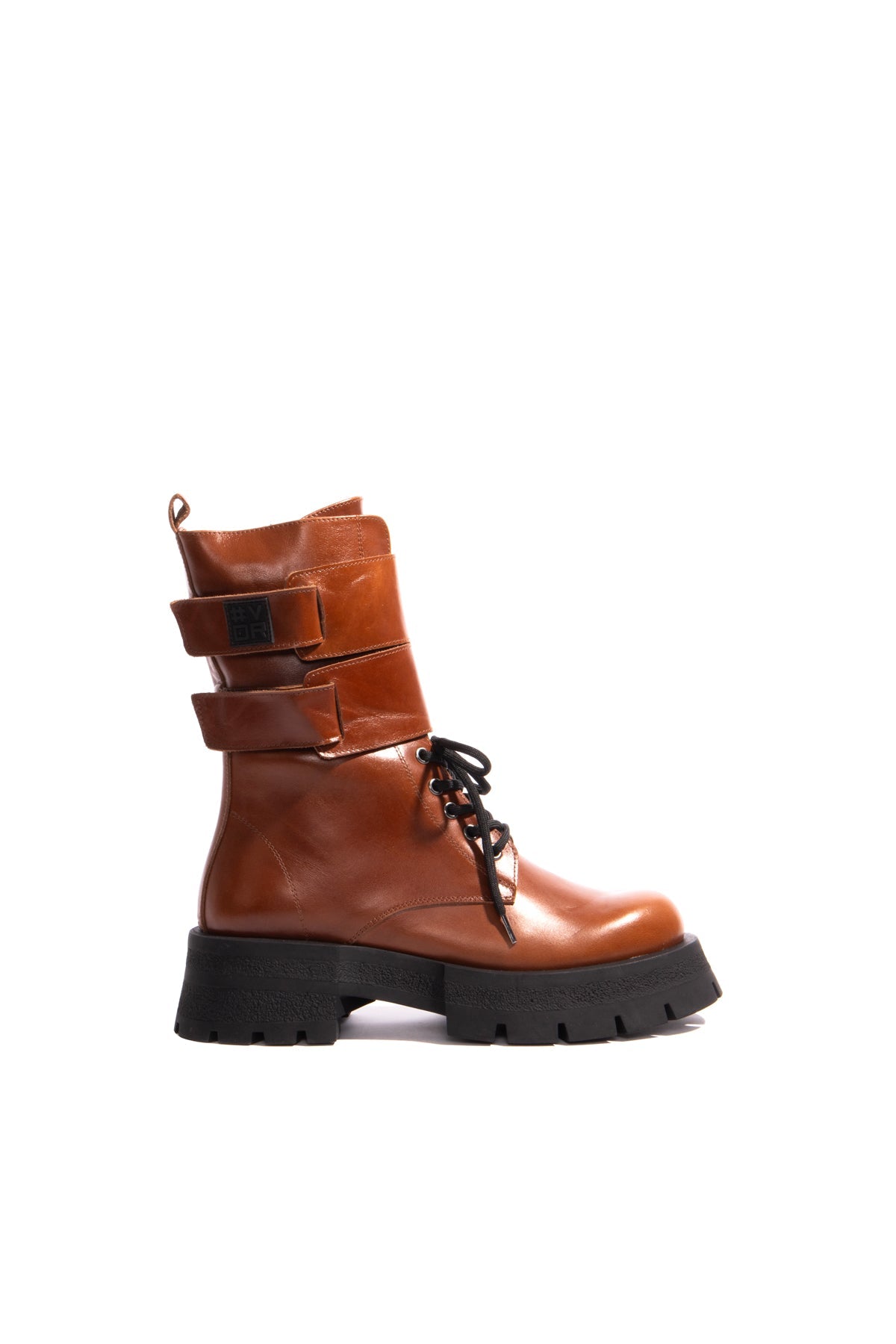 Brown Chunky Sole Leather Boots Boota