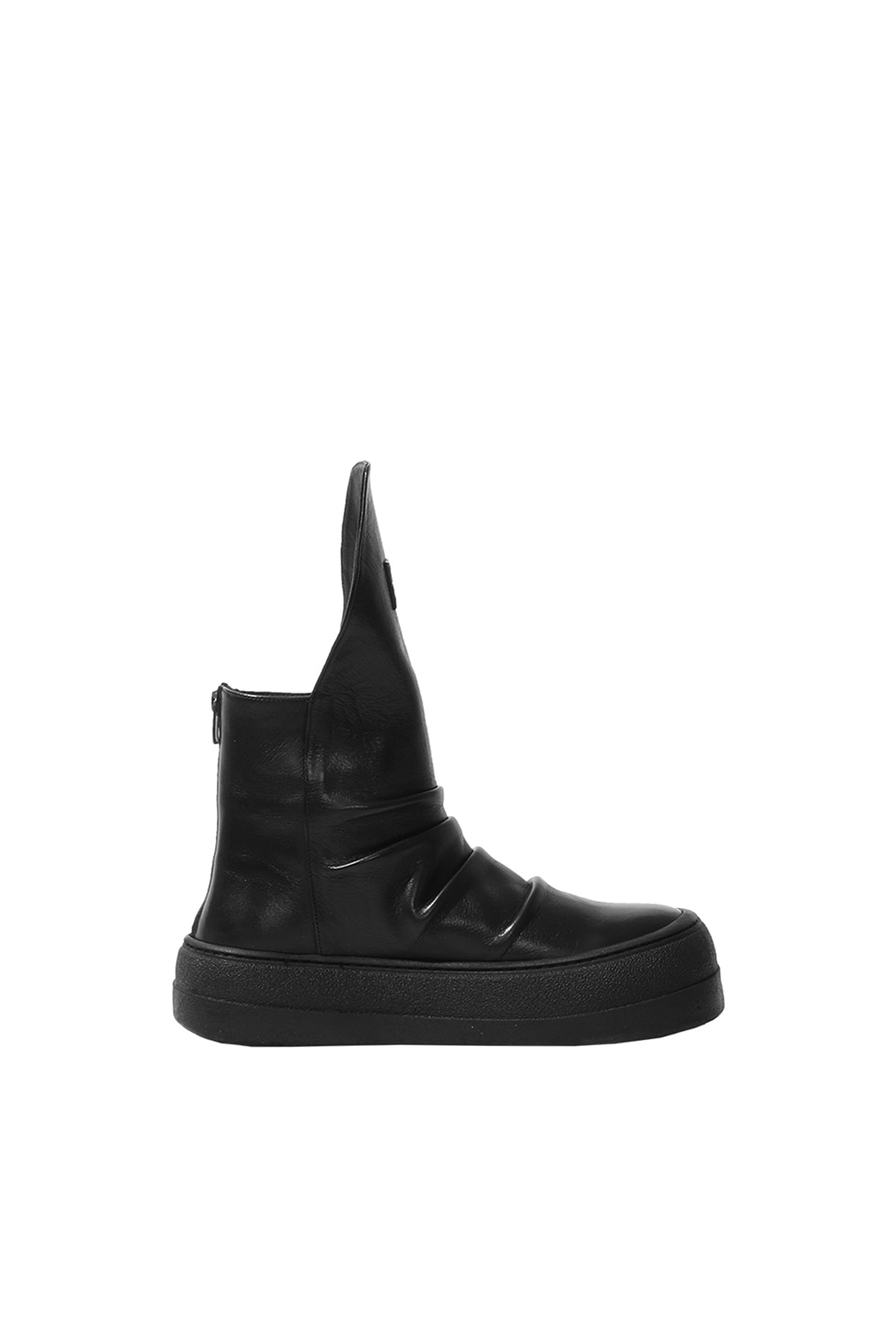 Black Layered Sole Leather Boots Pei