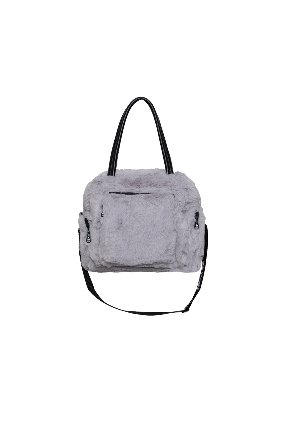 Grey Faux Fur Shoulder Tote Bag Porto20