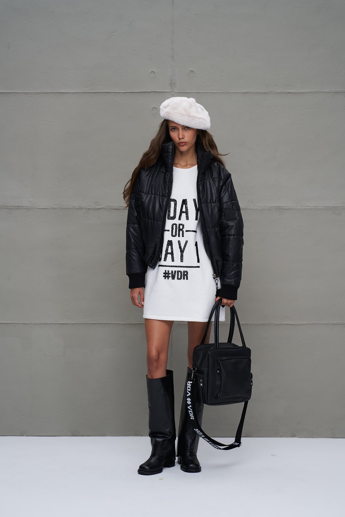 Black Faux Leather Bag Porto22
