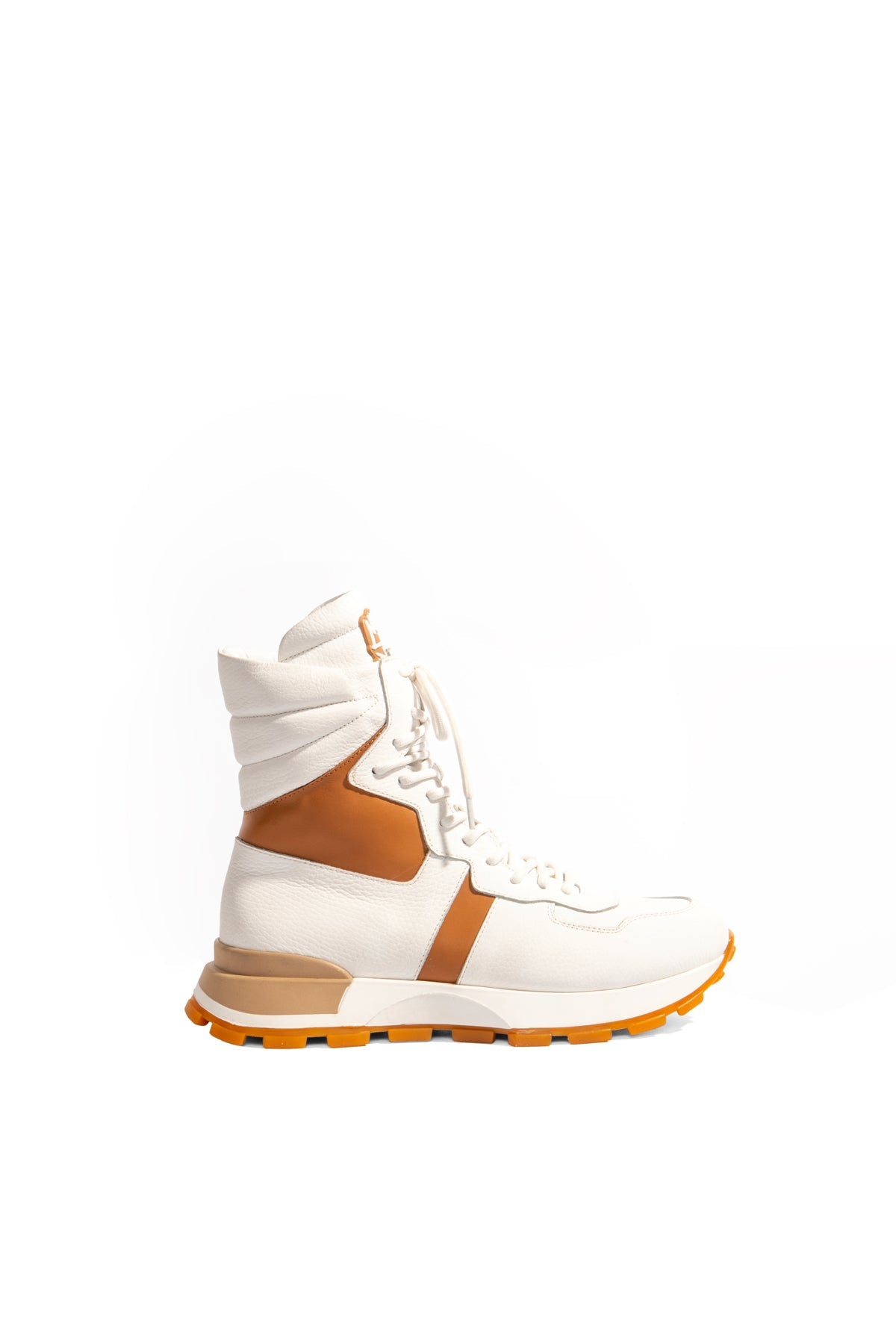 White Chunky Sole Leather Boots Tina3