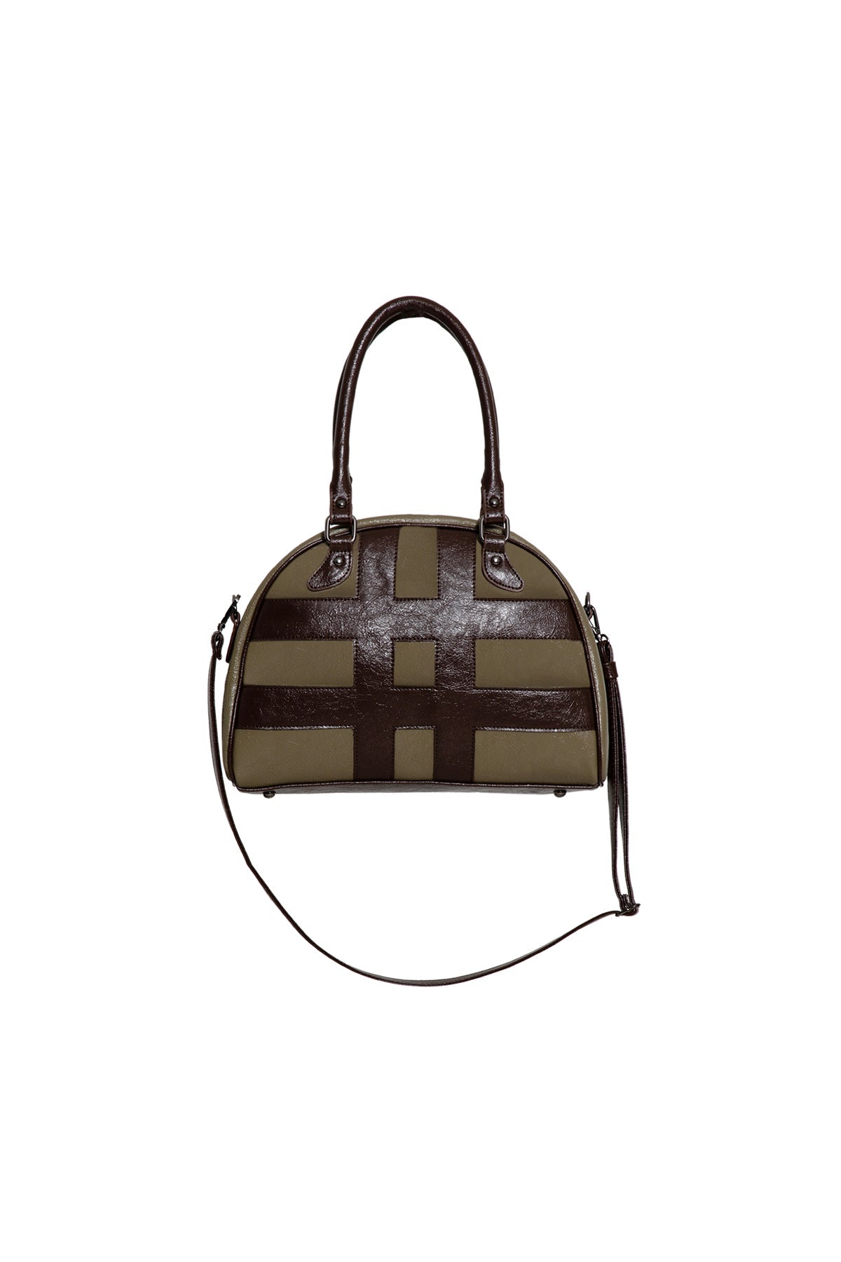 Khaki Brown Logo Detailed Bag Via3