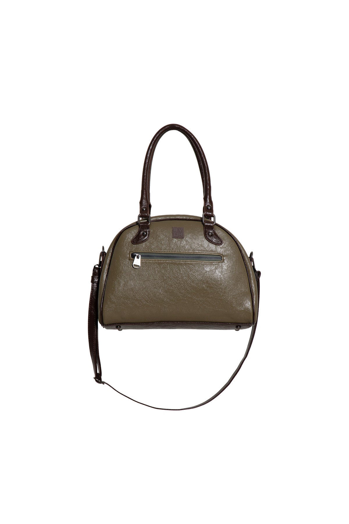 Khaki Brown Logo Detailed Bag Via3