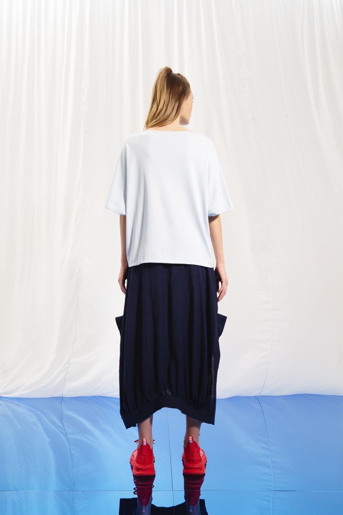 Light Grey V-neck Interlock T-shirt 17003