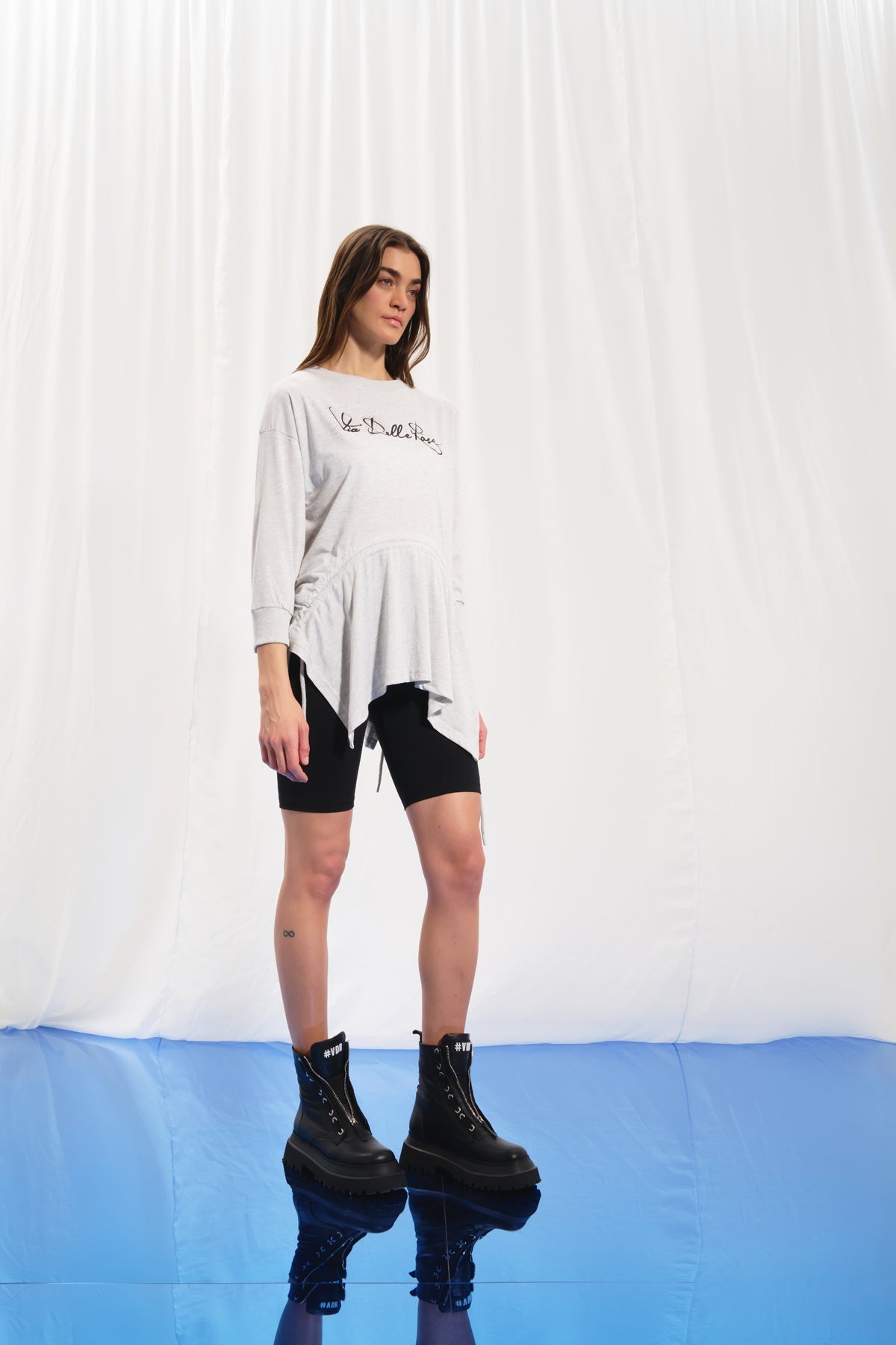 Light Grey Melange Plush T-shirt 17085