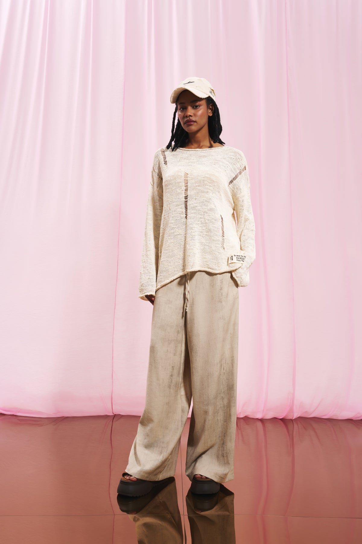 Beige Lightweight Knit Sweater 17165