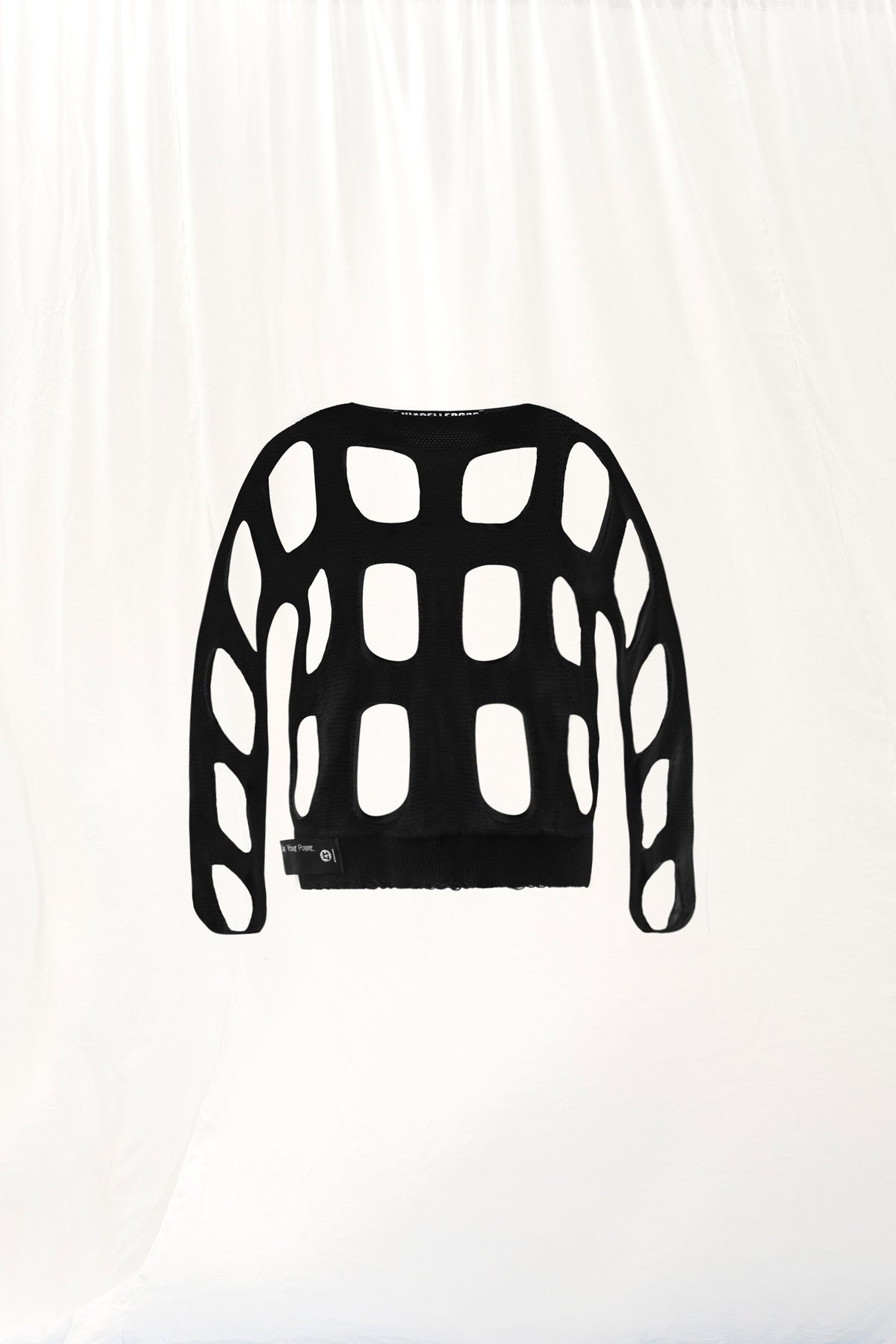 Black Cut-out Knit Sweater 17168