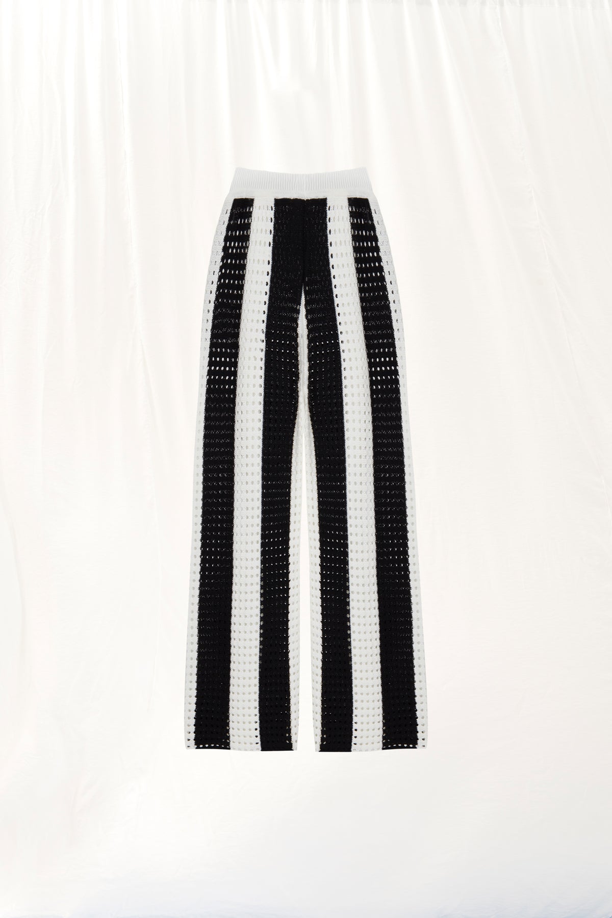 Black Off White Contrast Knit Trousers 17173