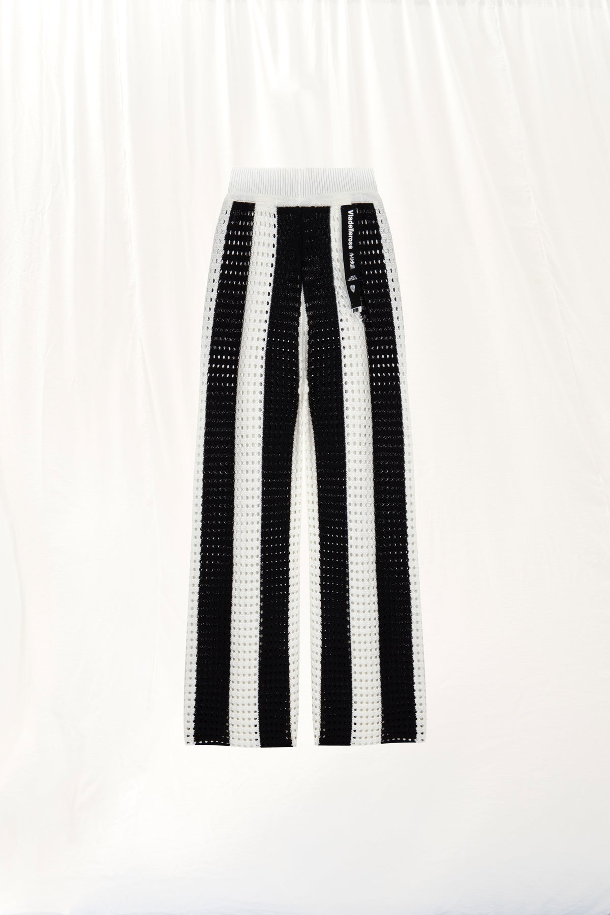 Black Off White Contrast Knit Trousers 17173