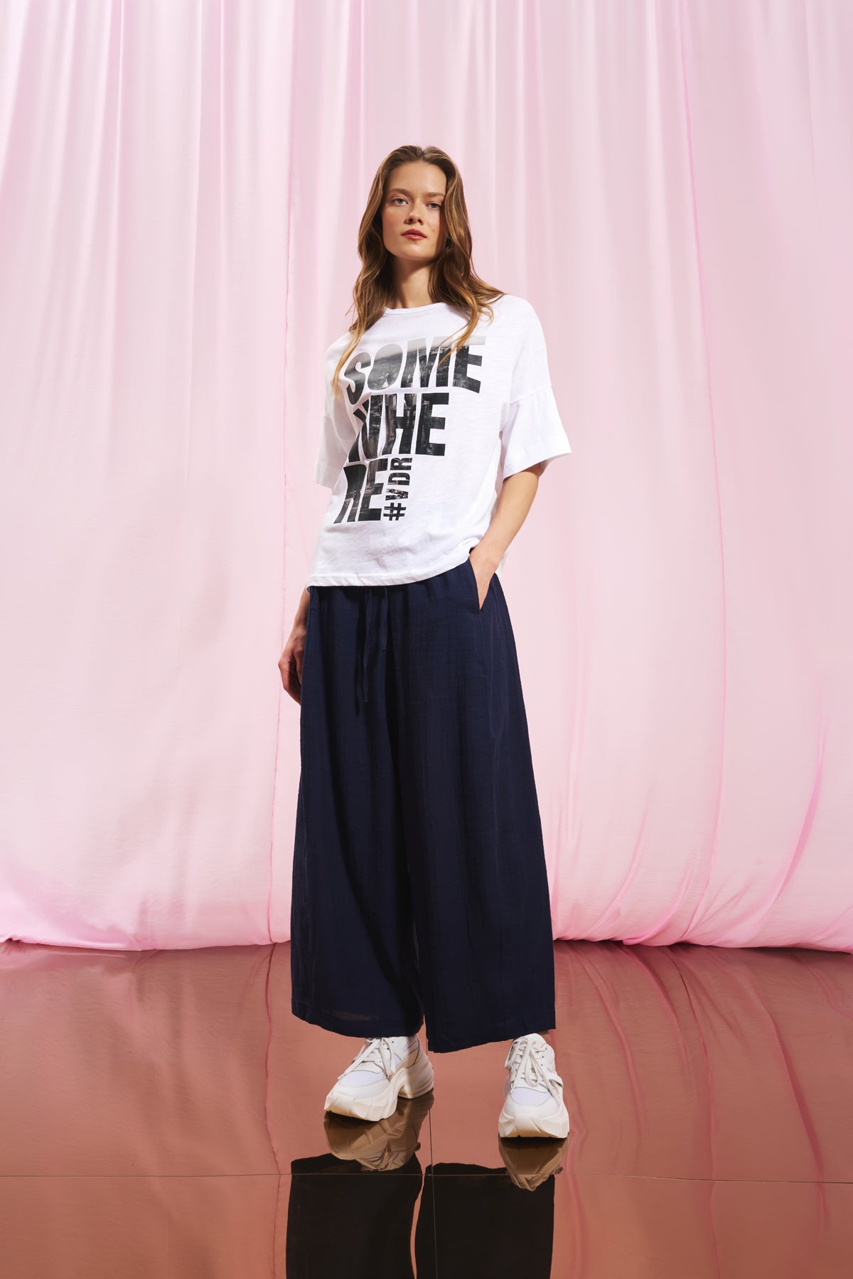 Navy Blue Linen Trousers 17272