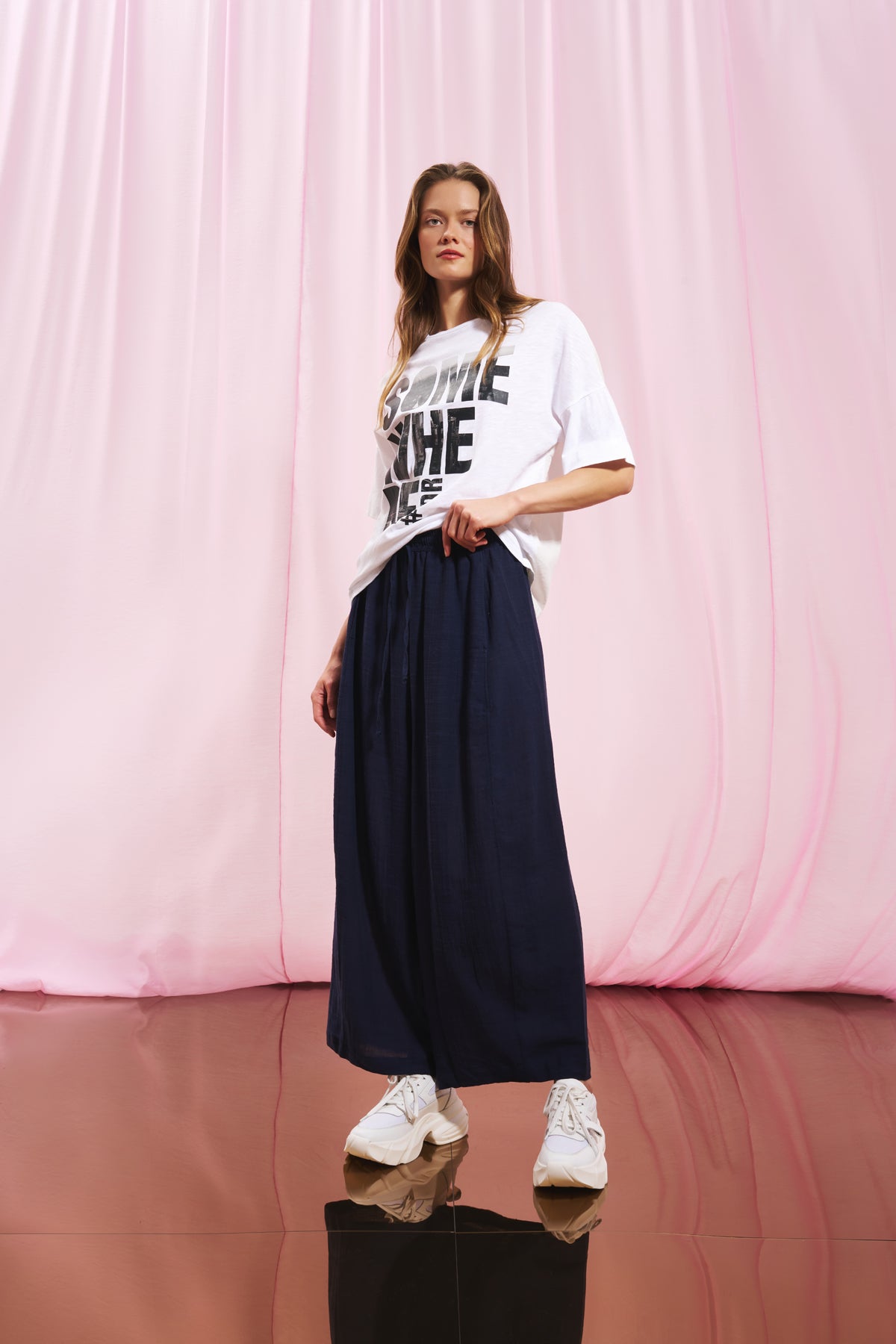 Navy Blue Linen Trousers 17272