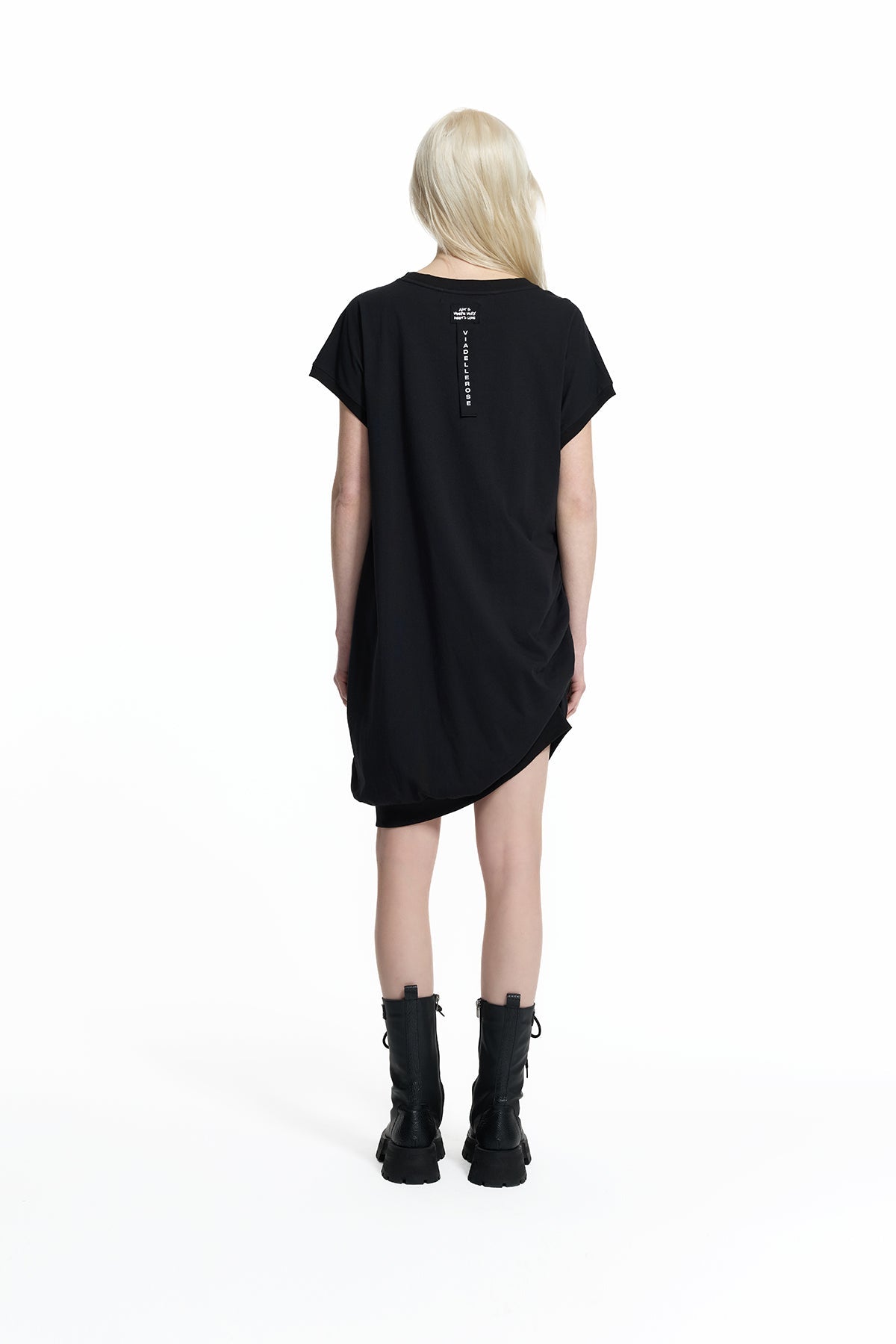 Black Asymmetric Pocket Dress 19144