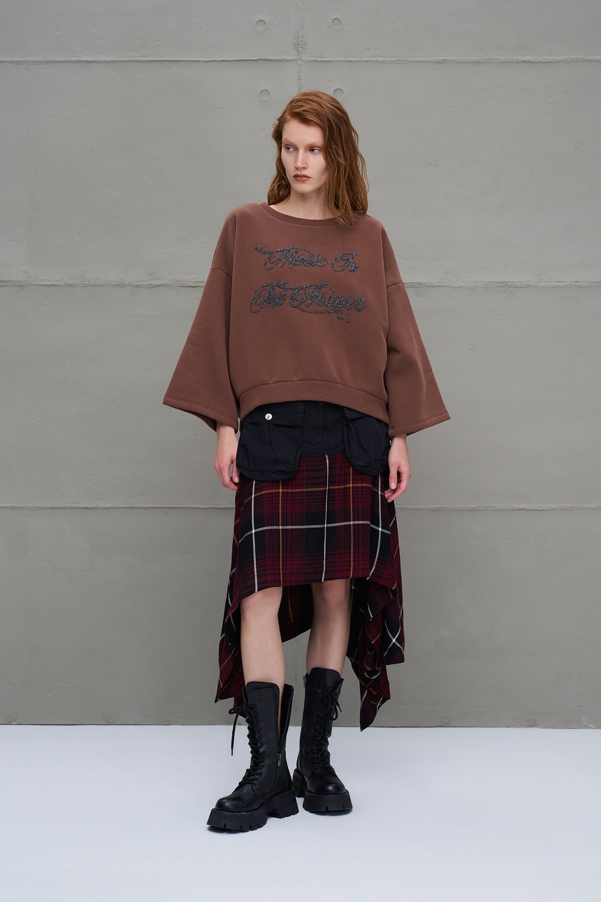Brown Crew Neck Oversized Sweatshirt 18018