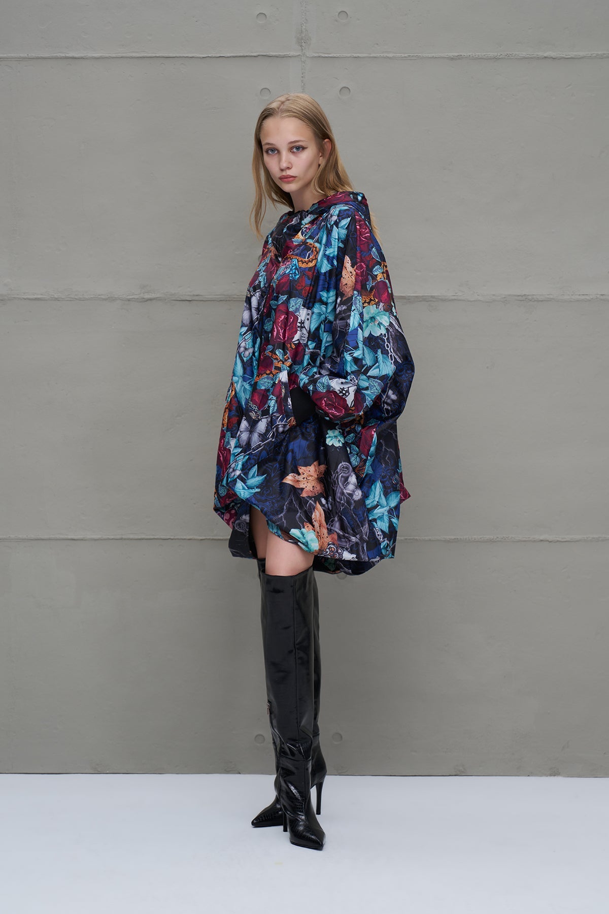 Multicolor Asymmetric Oversized Windbreaker Wind Coat 18030