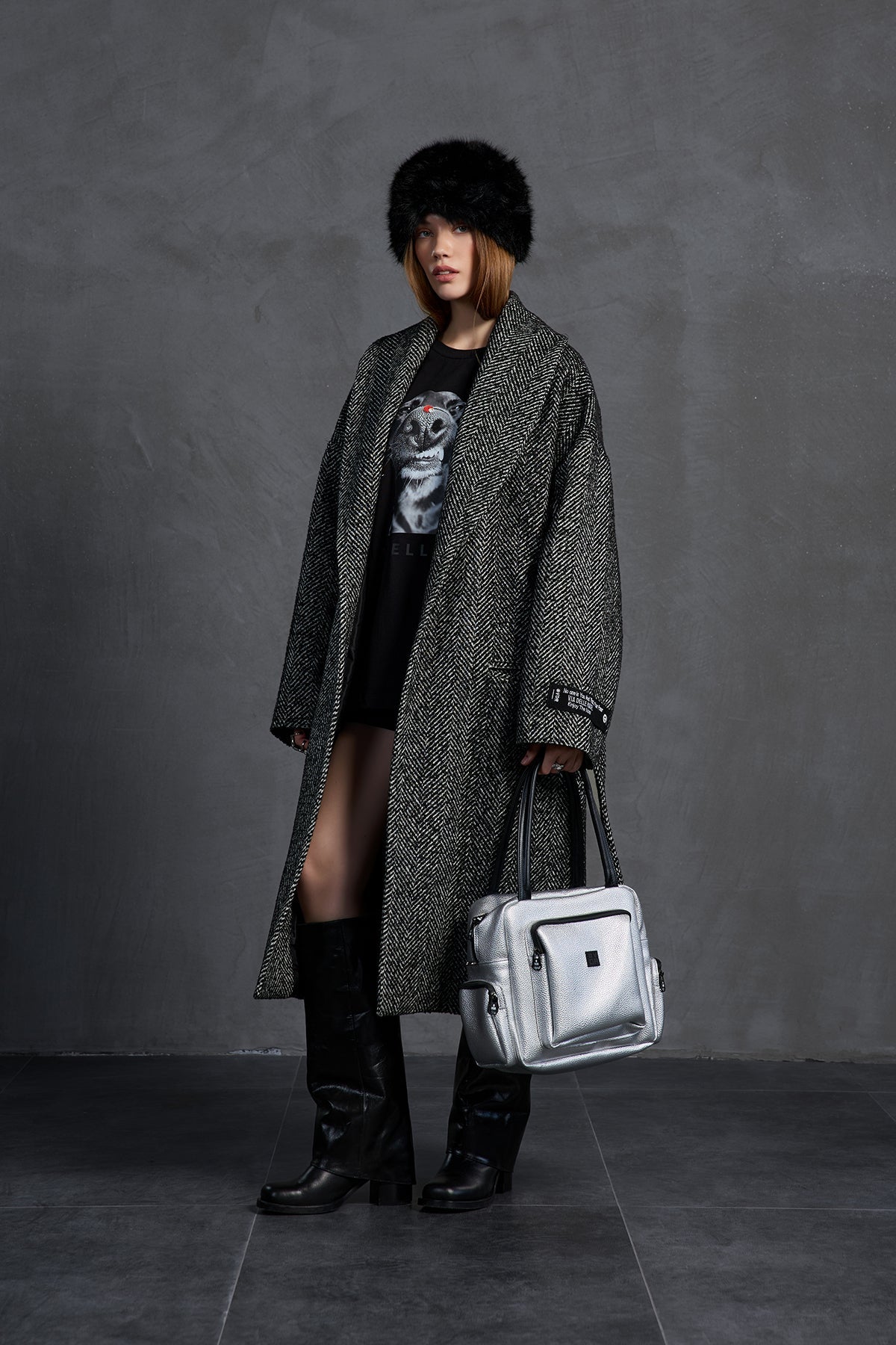 Black Printed Oversize T-shirt 18036