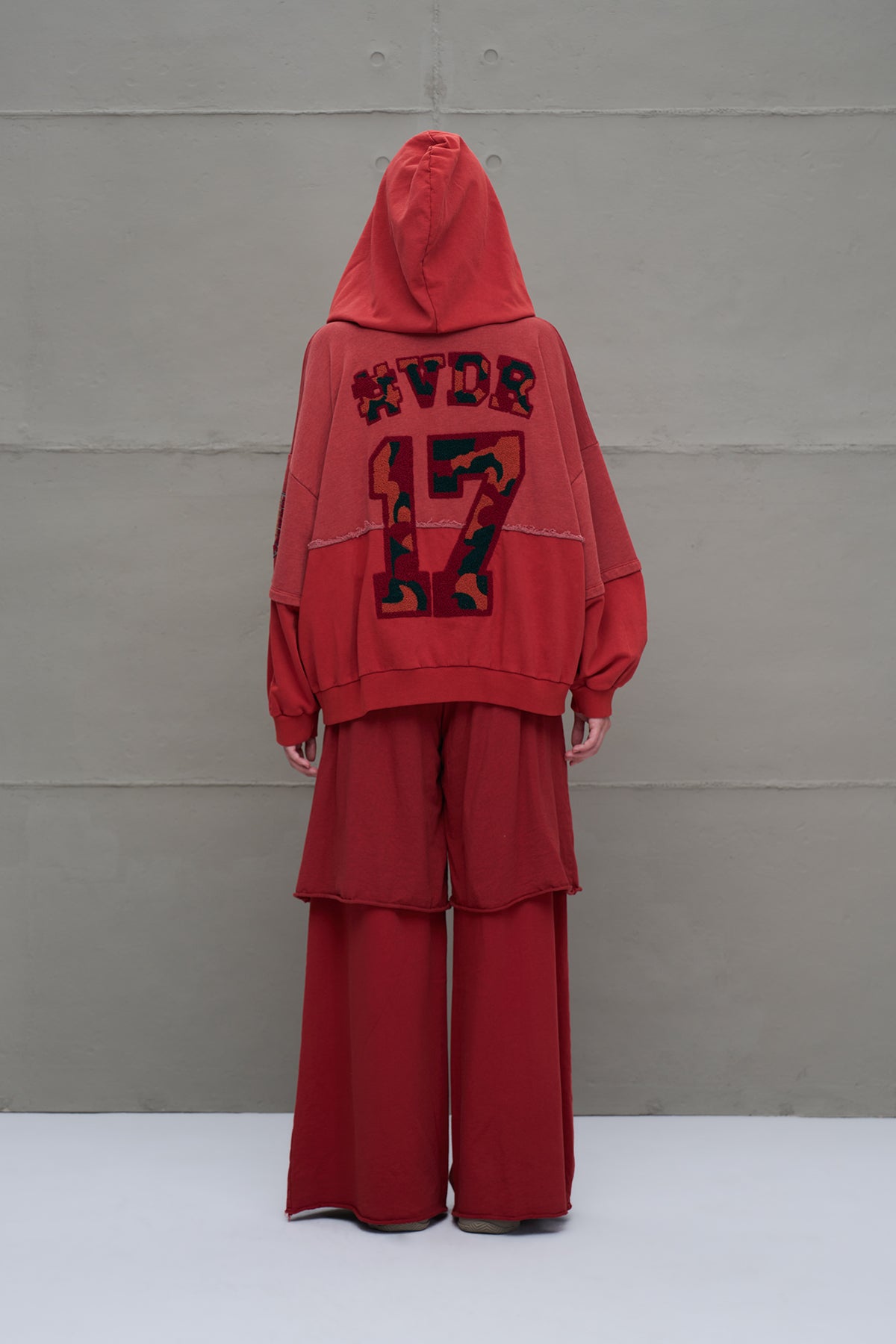 Maroon Zip-up Oversized Sweatshirt 18038