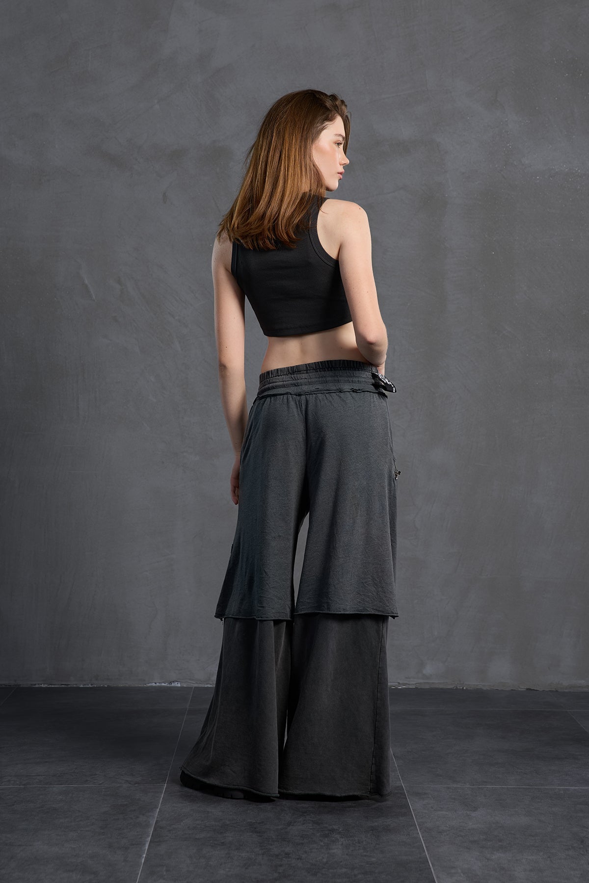 Black Wide-leg Oversize Trousers 18040