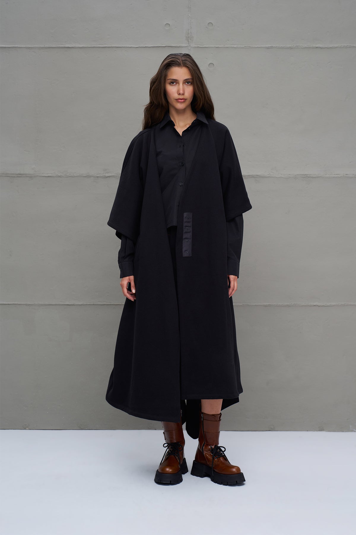 Black Oversized Long Cardigan 18047