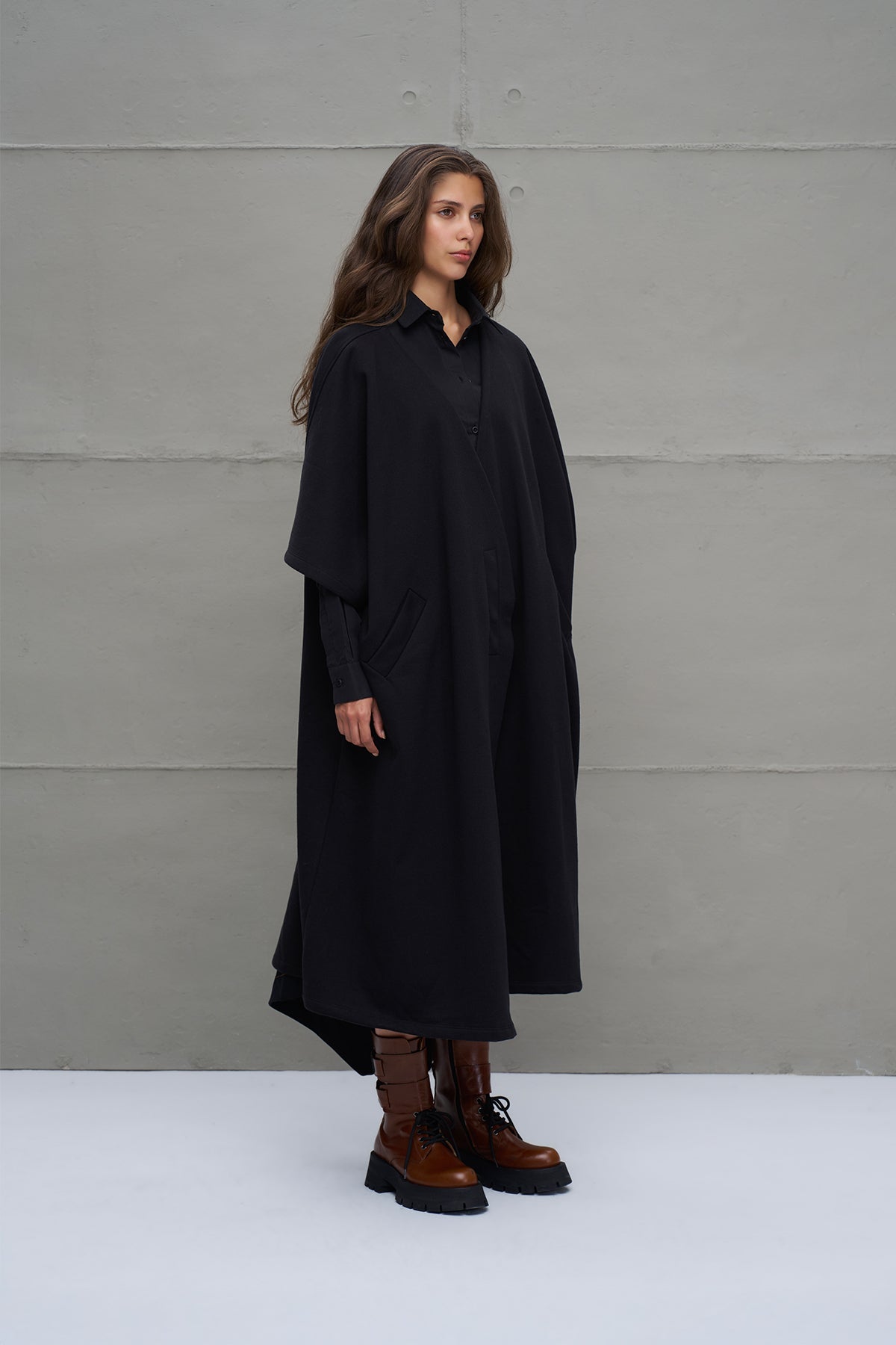 Black Oversized Long Cardigan 18047