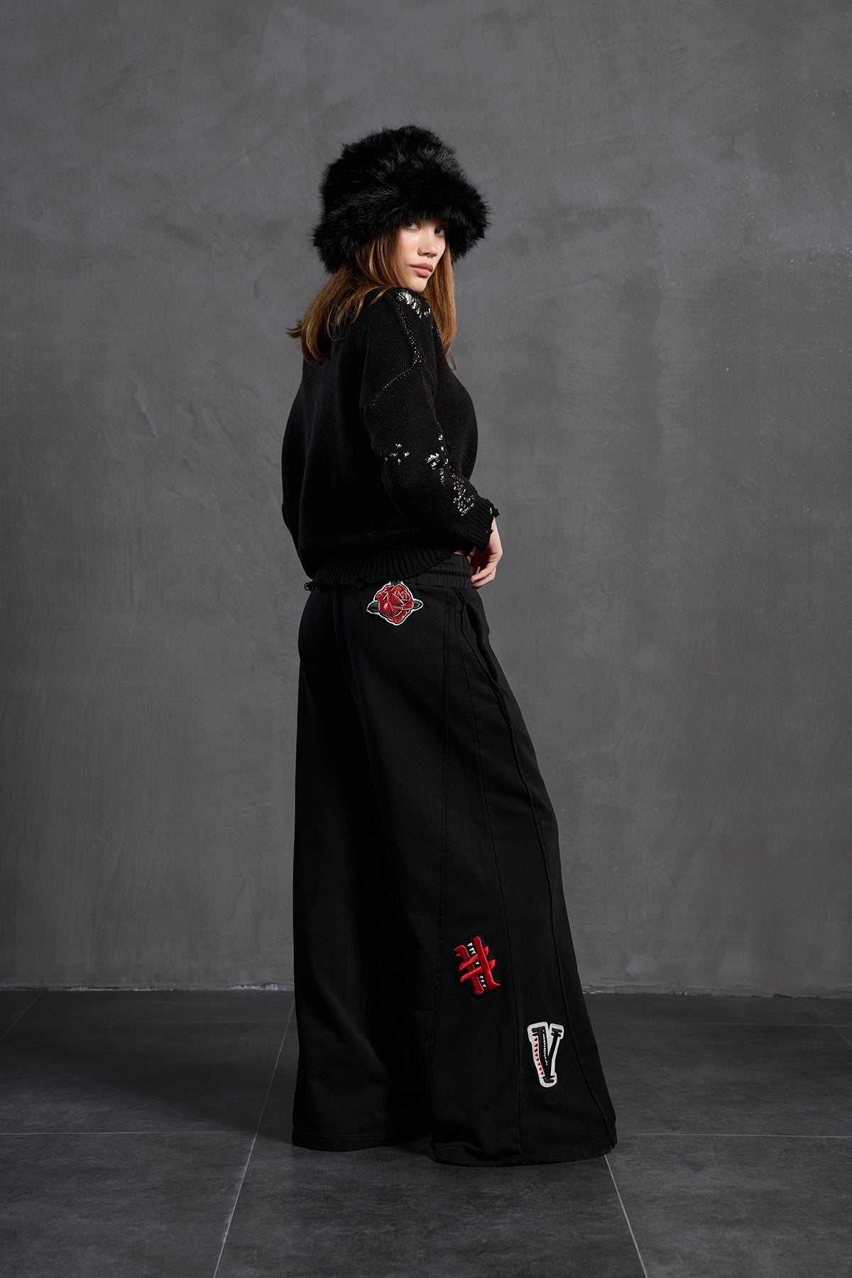 Black Off White Oversize Knit Sweater 18051