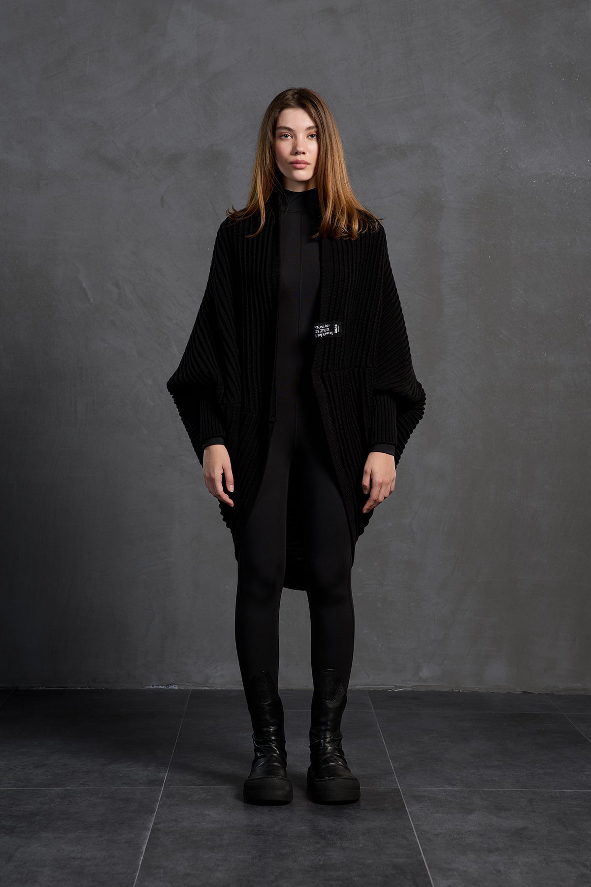 Black Oversize Knit Cardigan 18072