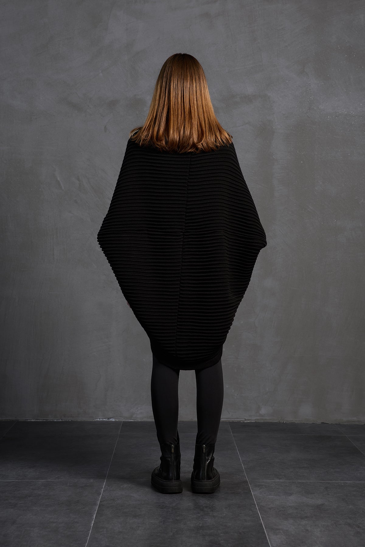 Black Oversize Knit Cardigan 18072