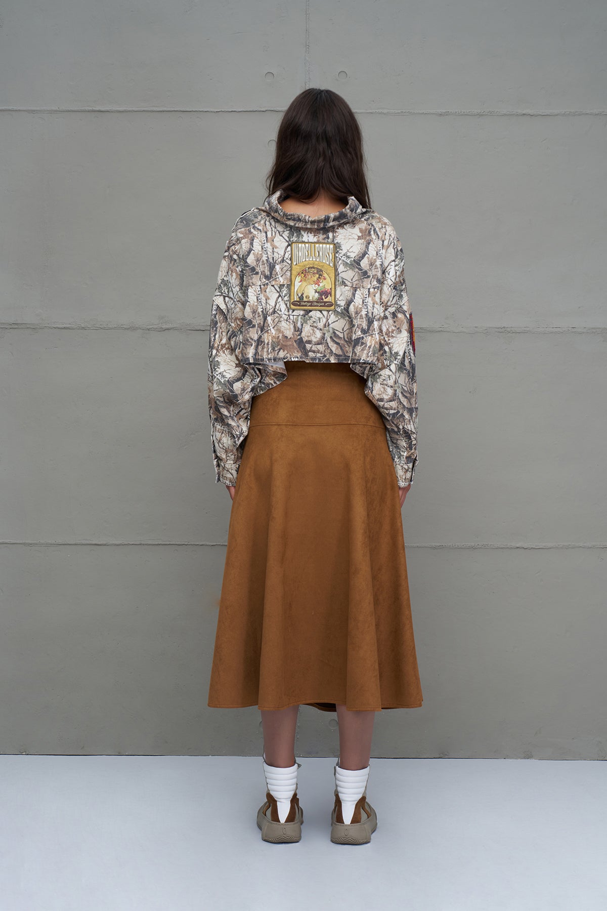 Beige Asymmetric Cut Oversized Shirt 18091