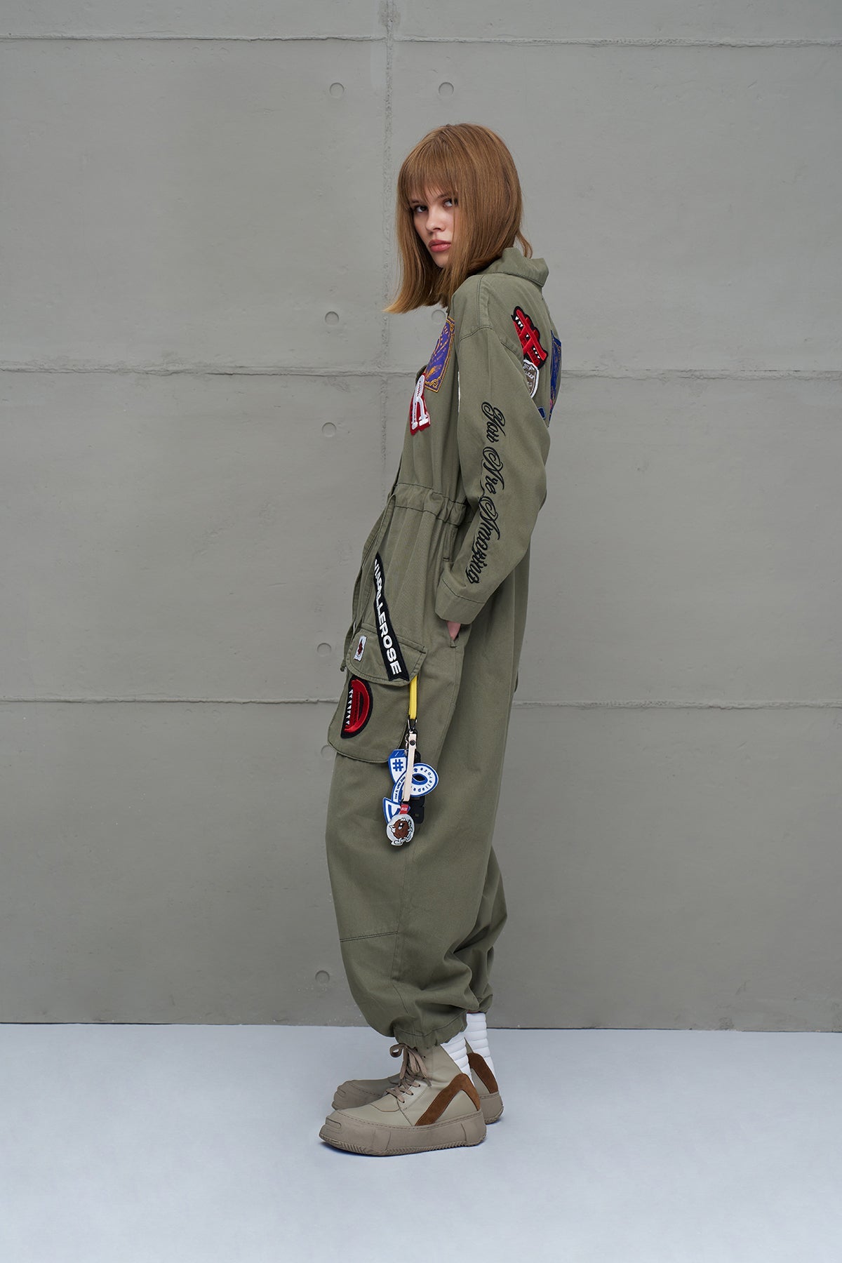 Khaki Patch Detail Jumpsuit 18100