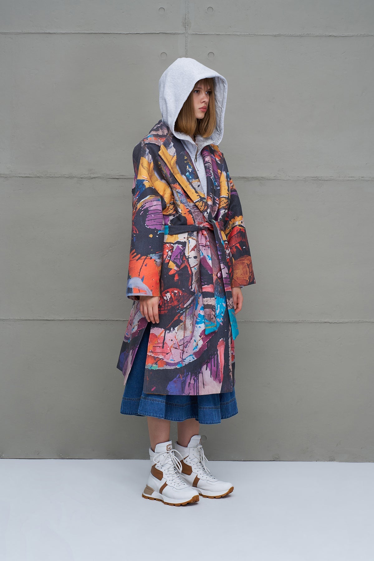 Multicolor Oversized Coat 18107